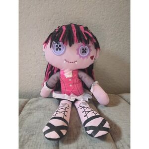 Monster High Plush Draculaura  Doll Yarn Hair Button Eyes